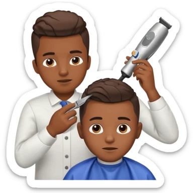 Barber cutting boys hair sticker