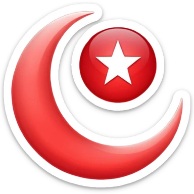 red crescent moon with glowmake it a darker red more burgundy  sticker