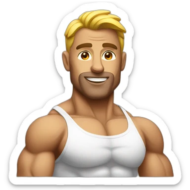bodybuilder with large shoulders white sticker