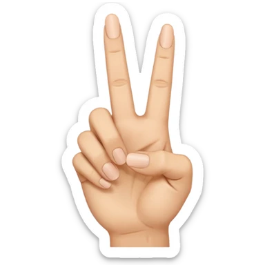 Two fingers hand middle to be on and others off sticker