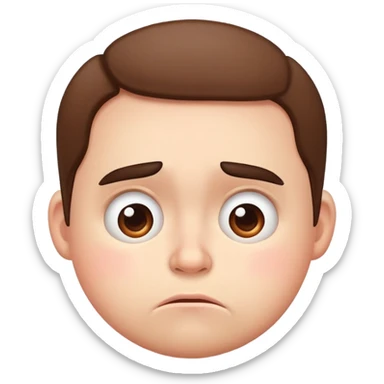 Big cheek upset face sticker