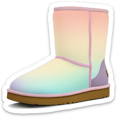 Pastel gradient hue platform short uggs sticker
