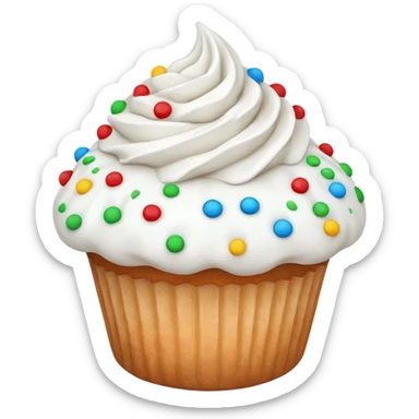 white coloured muffin with white topping sticker