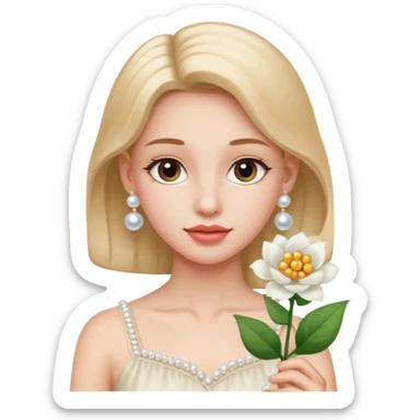 girl-with-pearl-earrings-painting holding flower sticker