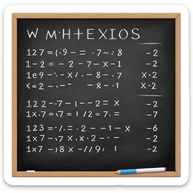 paper with mathematic equations chalkboard sticker
