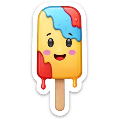 Popsicle with a bite on the top sticker