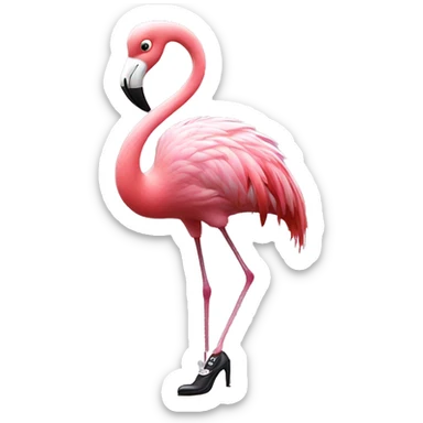 Flamingo with tap dancing shoes sticker