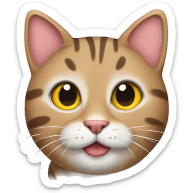 tabby cat with hearts sticker