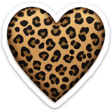 tan heart with black leopard print  sticker