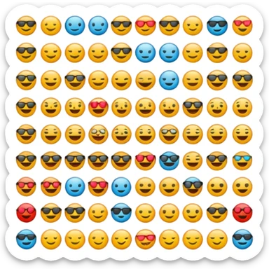 do 20 emojis, different, that dont exist, detailed sticker