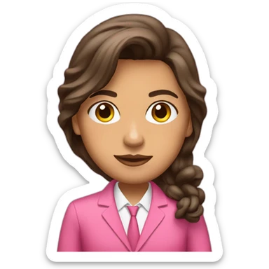 Gisel campos santos with a pink suit sticker