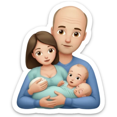 Mother breastfeeding adult balding man sticker