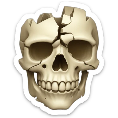 fragmented-skull sticker