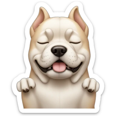 dog head with closed eyes and massage with human hands sticker