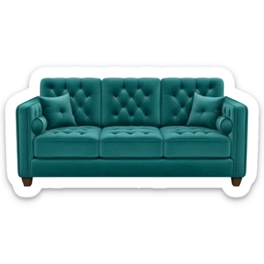 Square teal three-seater sofa  sticker