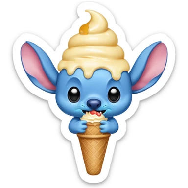 Stitch eating ice cream  sticker