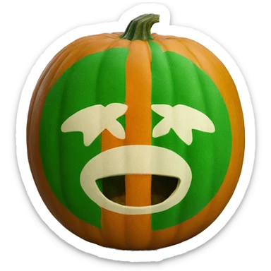 Irish flag carved Pumpkin  sticker