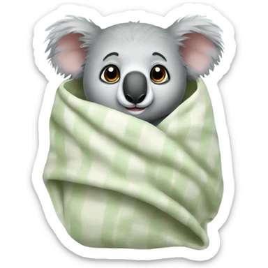 Koala in a blanket sticker