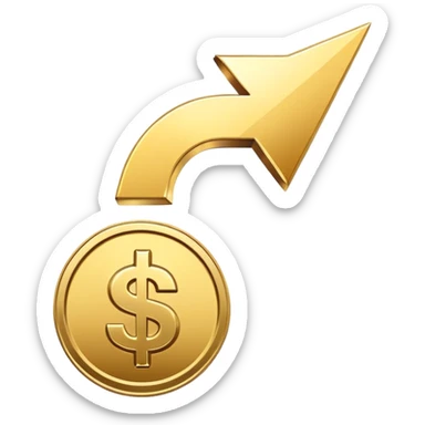 downward arrow and a coin representing Senkende Kosten lowering costs sticker