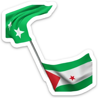 Syrian flag with 3 green stars sticker
