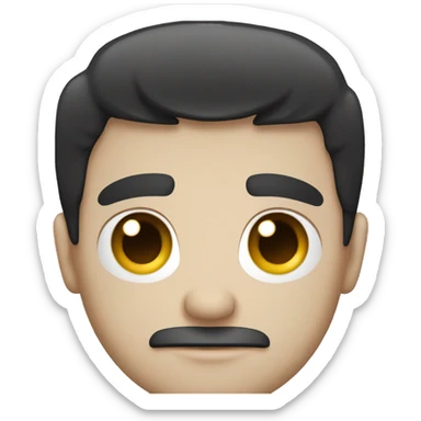 White man with black hair crossing his arms in an x shape  sticker