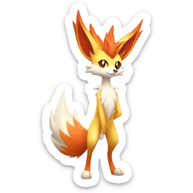  Delphox-Braixen-Fennekin-Fakemon Full body sticker
