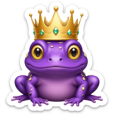 purple frog in royal outfit and  sticker
