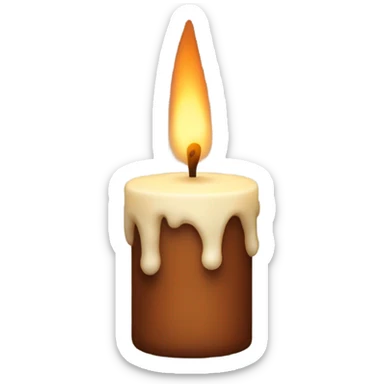 Candle with brown boel sticker