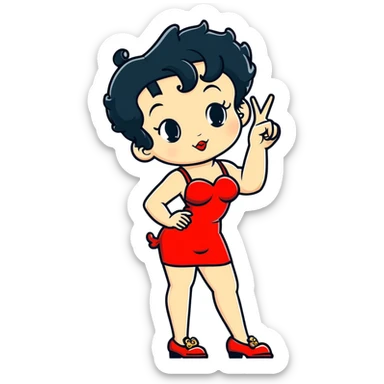 Betty boop doing the middle finger sticker
