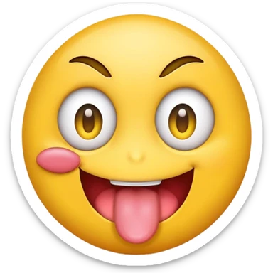 Emoji sticking out the tongue on the right side and the right eye winking sticker