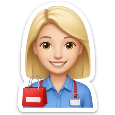a fun loved shopping assistant sticker
