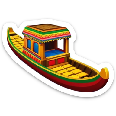 trajinera mexicana de xochimilco en un canal de agua sticker
