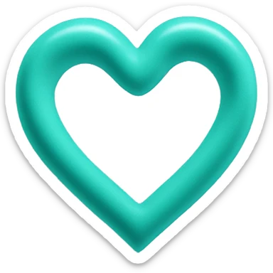 Turquoise heart sticker