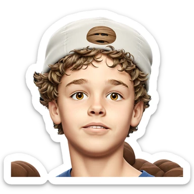brown haired boy portrait sticker