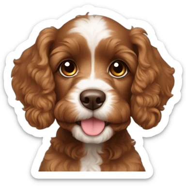 Cavoodle Brown puppy with big ears sticker