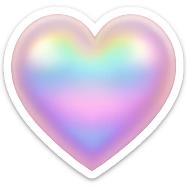 Pastel iridescent heart sticker