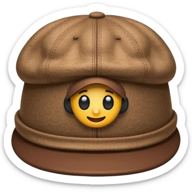 brown cap hat sticker
