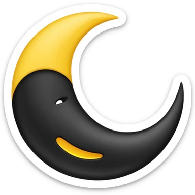 dark crescent moon emoji style with no face no eyes no mouth  sticker