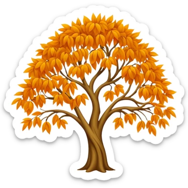 Orange willow tree sticker