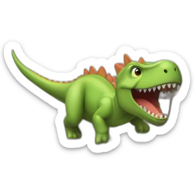un dinosaurio atacando una muralla sticker
