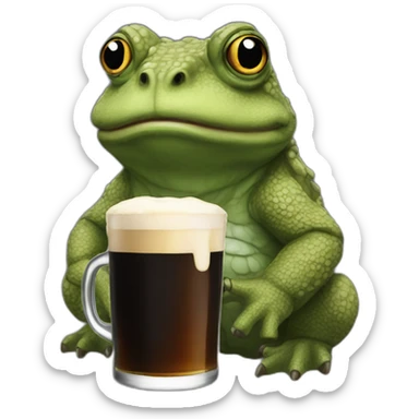 bufo having a pint of guinness sticker