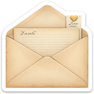 Pale beige envelope with letter sticker