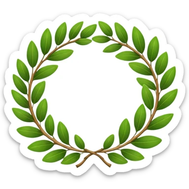 A classic green laurel wreath perfectly curved in a clean circular form. sticker