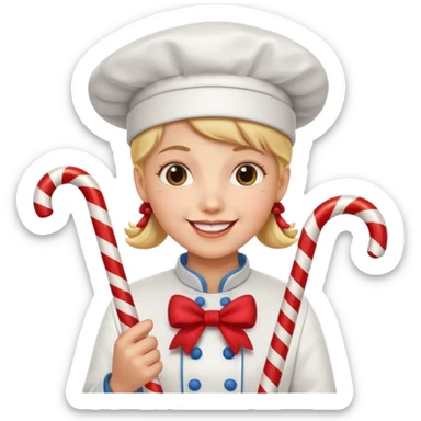 Decorator + candy cane, Candy Chef. sticker