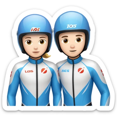 doubles olympic luge sticker