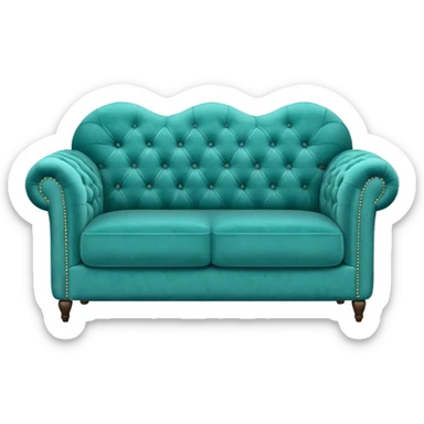 teal couch long sticker