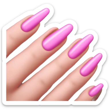👍 pink long nails hand sticker