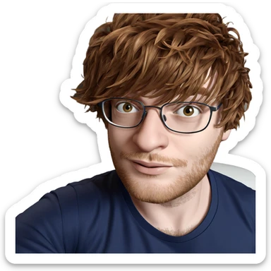 male with glasses and beard sticker