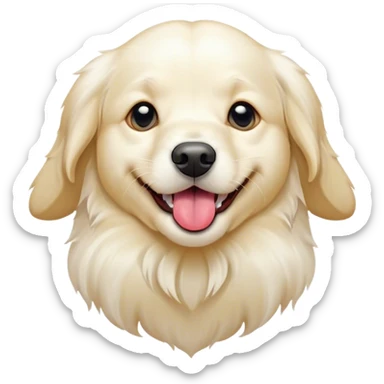 White golden retriever tongue out upside down sticker