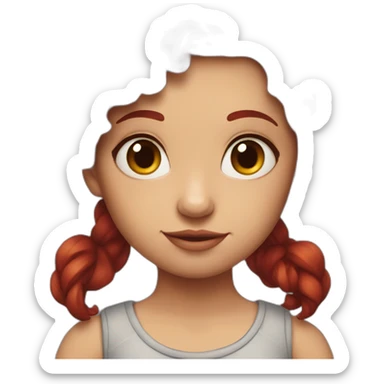 girl with dark red hair and shoulder tattoo sticker